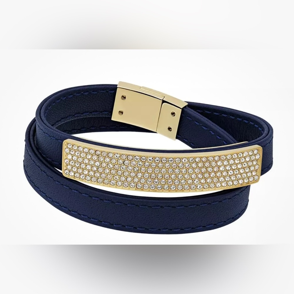 Swarovski Navy Leather Bracelet